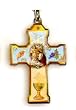 Cross Shaped Key Chain - First Communion Girl, 2" x 1.5" - MADE IN ITALY