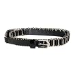 Ladies Black Luxury Bonded Leather Chain Designer Fashion Belt by Milidee