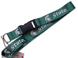Michigan State Spartans Green Clip Lanyard Keychain Id Ticket