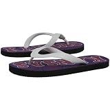NCAA Kansas Jayhawks Ladies White-Royal Blue Paisley Flip Flops (Small)