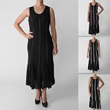 Rossini Stripe Detail Sleeveless Maxi Length Evening Dress