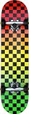 Speed Demon Checks Fade Complete Skateboard (Rasta, 7.8-Inch)