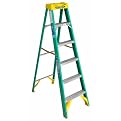 Werner Fiberglass Stepladder - Green/ Yellow (6')