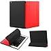 KHOMO DUAL CASE: Red Polyurethane Smart Cover FRONT + Hard Rubberized Poly-carbonate BACK Protector for Apple iPad 2