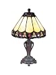 Dale Tiffany 8034/640 Peacock Accent Lamp, Antique Bronze and Art Glass Shade
