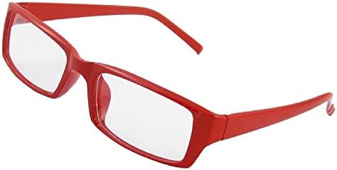 TOOGOO(R) Clear Rectangular Lens Red Plastic Full Rim Spectacles for Lady