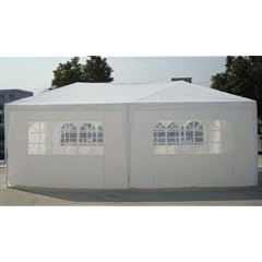 Pavillion Partyzelt 3x6m, wei� - mit allen Seitenteilen, komplett verschliessbar