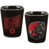Vandor 99063 Star Wars Darth Vader Ceramic Shot Glass, Black, and Red