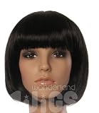 Chic black straight razor cut bob wig