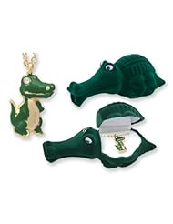Alligator Pendant Gift Box Necklace Children Crystal Gold Croc