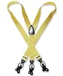 Men's Metallic GOLD Color SUSPENDERS Y Shape Back Elastic Button & Clip Convertible