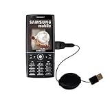 Retractable USB Cable for the Samsung SGH-i550w with Power Hot Sync and Charge capabilities - Gomadic Brand w/ TipExchange Technology