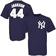 Majestic New York Yankees #44 Reggie Jackson Navy Blue Cooperstown Classic Jersey T-shirt