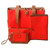 Leopard Red Classic Tote Set by JP Lizzy