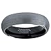 Charming Jewelers Tungsten Wedding Band Ring 6mm for Men Women Comfort Fit Black Domed Brushed Size 9.5