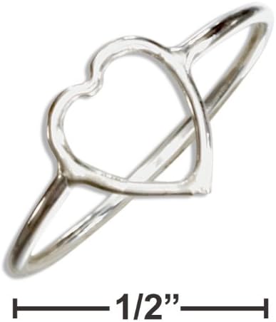 Sterling Silver Open Heart Wire Ring (size 08)