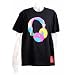 Five Crown Mens Short Sleeve Black Tee With Large Headphone Graphic (Large, Black / M...