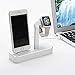 Apple Watch Stand, Teslasz 2 in 1 Premium Aluminum Charging Dock Station Stand Holder for Apple iWatch & iPhone(iPhone 5/ 5S/ 6/ 6 Plus, iWatch BASIC / SPORT / EDITION Model)-Silver