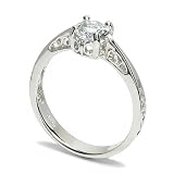 アクアマリン 透かし模様 プラチナコーティングシルバーリング 7.5〜14号 リング アクアマリン