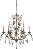 IMAGE OF Landmark 08086-WS Angelite 6-Light Chandelier, 33-Inch, Weathered Silver