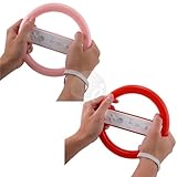 Pink & Red controller steering wheel for Nintendo Wii Racing game