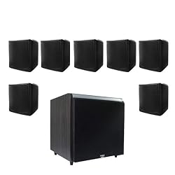 Acoustic Audio CUBE35B 7.1 Home Surround Speaker System w/Black 12" HD Powered Sub