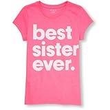 THE CHILDREN'S PLACE(ザ・チルドレンズプレイス) ショートスリーブグリッターネオングラフィックティ ネオンベリー トップス半袖Tシャツ 10～12歳【並行輸入】