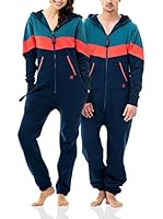 ZIPUPS Mono-Pijama Vantage (Azul / Coral / Azul Petróleo)