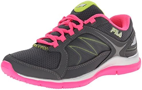 Fila Women's Memory Resilient 2 Training Shoe, Castlerock/Lemon Punch/Neon Pink, 7.5 M US