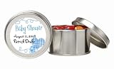 Baby Keepsake: Blue Festive Baby Shower Design Personalized Jelly Bean Tin - Unassemb (Set of 24)
