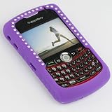 Purple with Diamond Soft Silicone Skin Gel Cover Case for Blackberry Curve 8300 8310 8320 8330