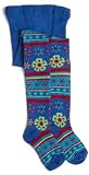 Jefferies Socks Girls 2-6X Flower Basket Tights, Blueberry, 2-4 Years