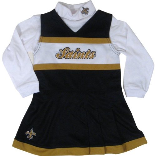 Reebok NFL New Orleans Saints Toddler Cheerleader Turtleneck Jumper - Black 4T