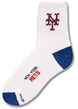 MLB New York Mets Men's Quarter Socks, Large, White