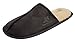 J. Fiallo Mens Faux Fleece Lined Velour Scuff House Slipper With Classy Imprinted Emblem