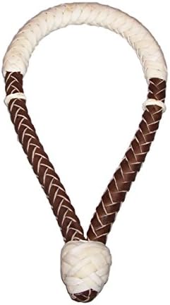 BOSAL Dark Brown/White 1" Natural Rawhide and Finished Leather-Rawhide Nose &amp; Knot-Rawhide Core-8 plait