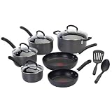 T-fal E918SC64 Ultimate 12-Piece Hard Anodized Nonstick Cookware Set, Gray
