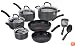 T-fal E918SC64 Ultimate Hard Anodized Nonstick Expert Interior Thermo-Spot Heat Indicator Anti-Warp Base Dishwasher Safe 12-Piece Cookware Set, Gray