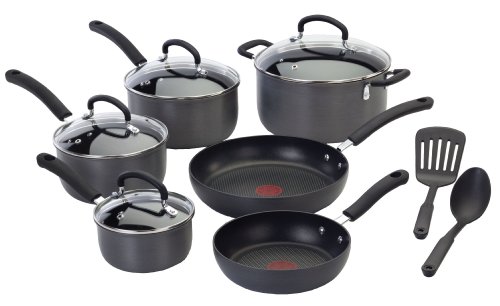 T-fal E918SC64 Ultimate 12-Piece Hard Anodized Nonstick Cookware Set - Gray product image