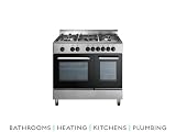 Baumatic 90cm Dual Fuel Twin Cavity Range Cooker Stainless Steel