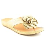 KORK-EASE Carrie Womens SZ 8 Gold Sandals Thongs Open-Toe Shoes