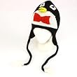 Winter Penguin Animal Knit Trapper Trooper Fleece Ski Hat Black