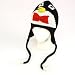 Winter Penguin Animal Knit Trapper Trooper Fleece Ski Hat Black