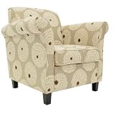 'BALTIMORE' MAVERICK BEIGE FLORAL DESIGNER CONTEMPORARY ARM CHAIR ~ BY XYZ
