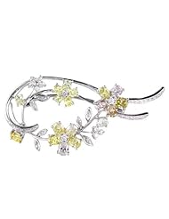 Diamond 18k White Gold Brooch Pin
