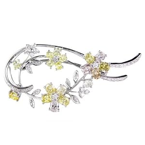 Diamond 18k White Gold Brooch Pin
