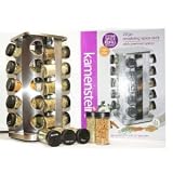 Kamenstein 20 Jar Spice Rack & 5-Year Free Premium Spices Refill Service Included