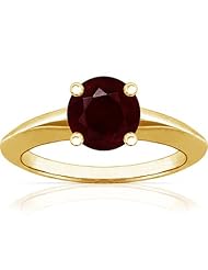 14K Yellow Gold Round Cut Ruby Solitaire Ring (GIA Certificate)