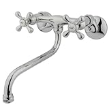 Kingston Brass KS215C+ Wall Mount 10-Inch Down Spout Pot Filler, Polished Chrome [並行輸入品]