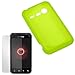 GTMax Green Soft Rubber Silicone Skin Protector Cover Case + Clear LCD Screen Protector for Verizon HTC 6350 DROID INCREDIBLE 2 Android Phone